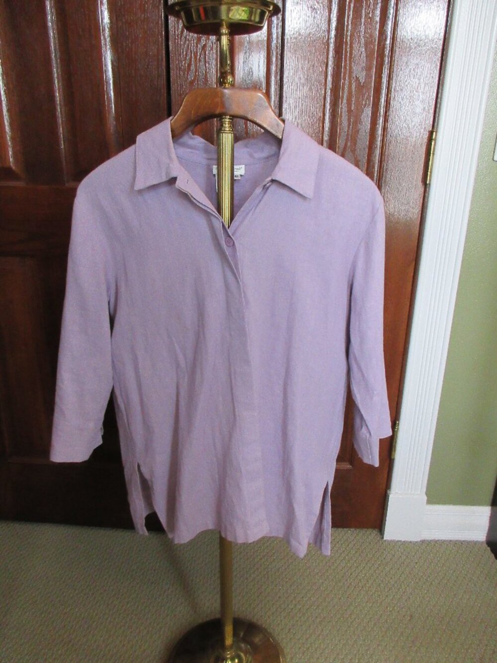 Charter Club Linen Blend Long Shirt in Lavender like new Size M